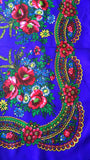 Traditional Polish Ukrainian Folk Cotton Head Scarf - Blue - Taste of Poland
 - 2