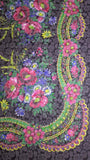 Traditional Polish Ukrainian Folk Cotton Head Scarf - Floral Black - Taste of Poland
 - 2