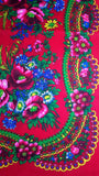 Traditional Polish Ukrainian Folk Cotton Head Scarf - Red - Taste of Poland
 - 2