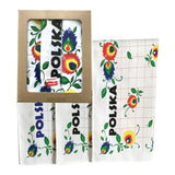 Polish Folk Art Set of 3 Kitchen Towels in Box (Polska Flowers)