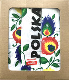 Polish Folk Art Set of 3 Kitchen Towels in Box (Polska Flowers)