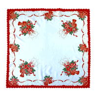 Polish Two-Toned Christmas Table Square Topper 33.5