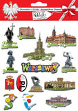 Warszawa / Warsaw City Stickers, Set of 14