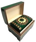 Polish Folk Floral Wooden Nesting Boxes with Brass Inlays, Set of 3