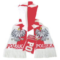 Polska White and Red Soccer Fan Accessory Set (Scarf, Cylinder Hat, Inflatable Sticks)