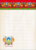 Polish Folk Art Small Magnetic Note Pad, Lowicz Flowers