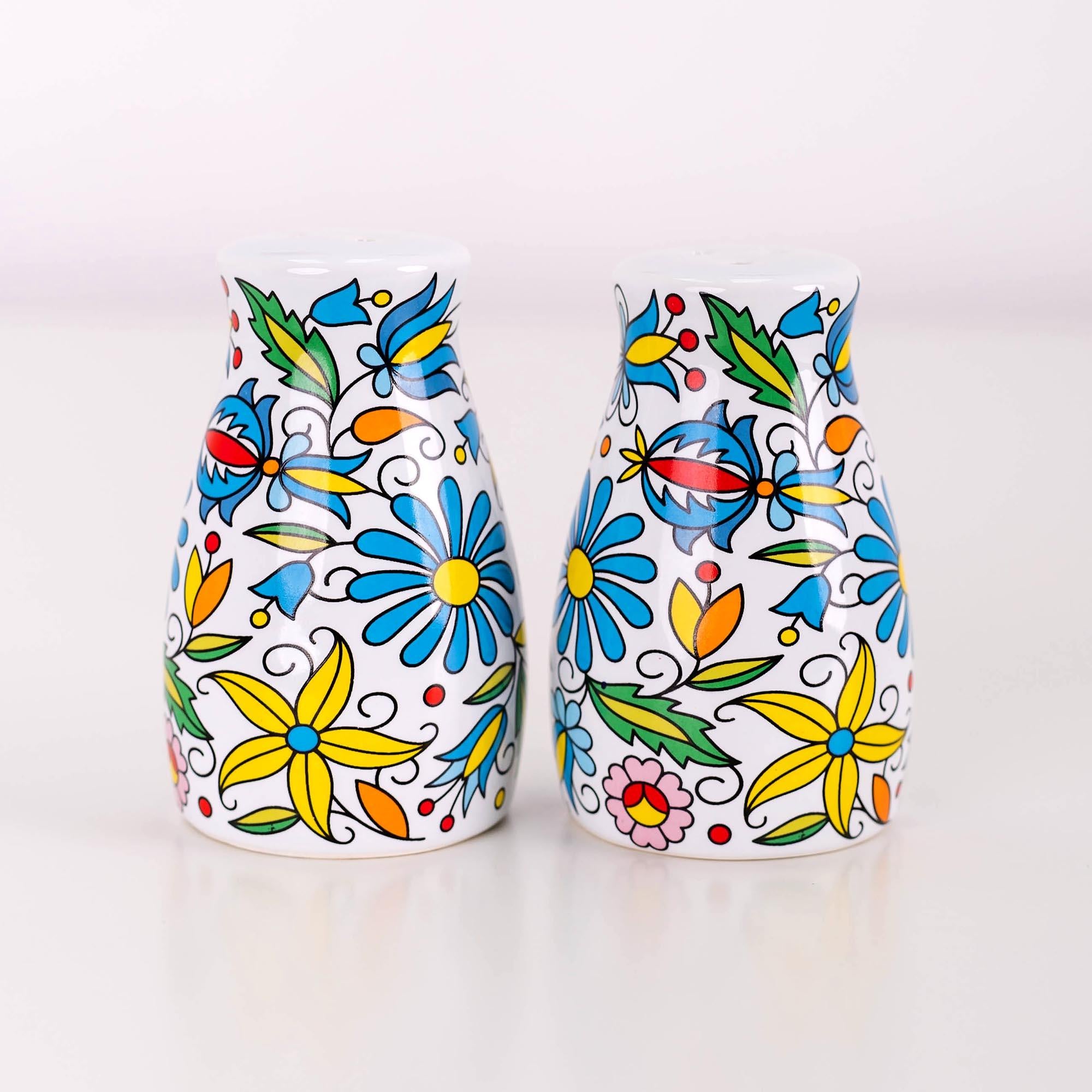 Polish Kashubian Folk Art Salt & Pepper Shaker Set in Box