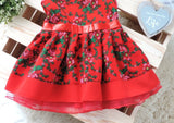 Handmade Baby Girl Toddler Polish Floral Folk Art Dress, Red L (7-8 Years)