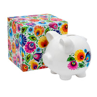 Polish Folk Art Ceramic Piggy Bank 6