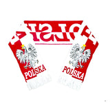 Polska White and Red Soccer Fan Accessory Set (Scarf, Cylinder Hat, Inflatable Sticks)