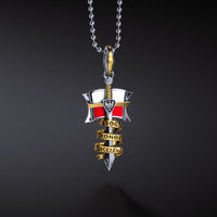 Polish Eagle Flag Szczerbiec Coronation Sword (Bog, Honor, Ojczyzna) Silver Pendant