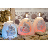 Christmas Nativity Creche Candle with Diode Multicolored LED Changing Lights