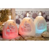 Christmas Nativity Creche Candle with Diode Multicolored LED Changing Lights