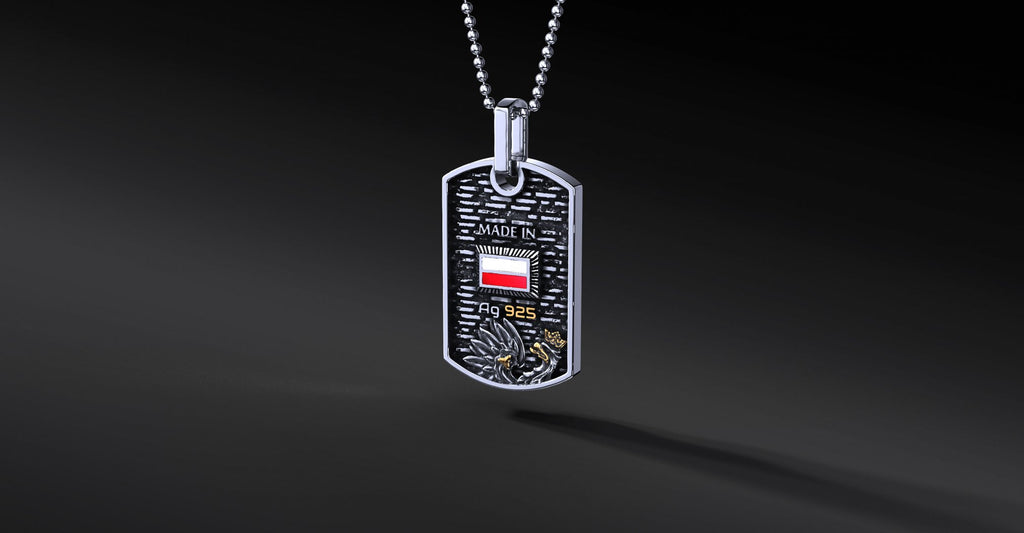 Polska Walczaca Anchor 1944 Silver Pendant with Gold Plating
