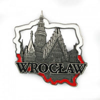 Poland's Contours & Wroclaw's Old Town Hall Metal Magnet