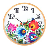 Polish Folk Art Wall Clock - Floral White