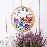 Polish Folk Art Wall Clock - Floral White