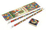 Polish Floral Folk Art Notepad, Bookmark, Eraser, Pen & Pencil Case Set