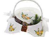 Polish Traditional Doily Liner Set for Easter Basket Blessing with Eggs and Flowers